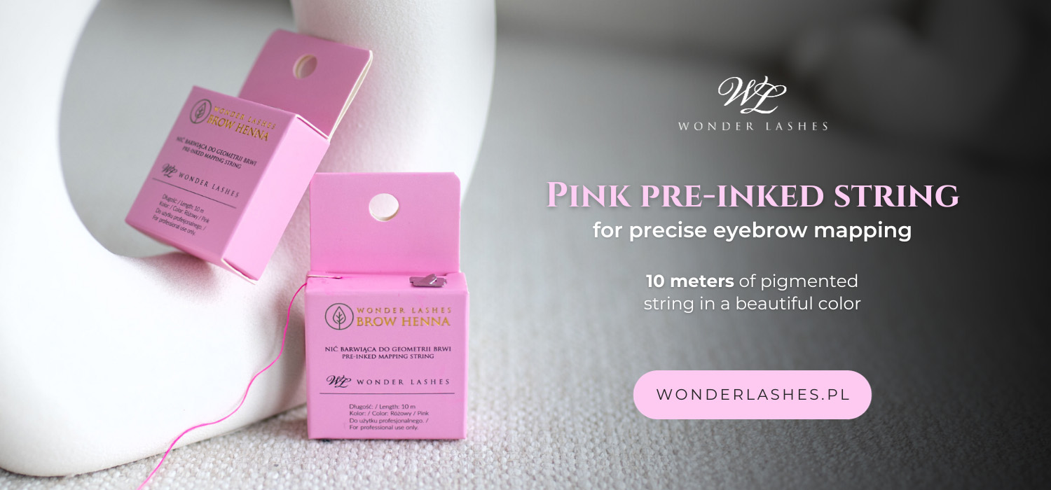 Pink Mapping String Boxes Brow mapping pre-inked string - pink Wonder Lashes
